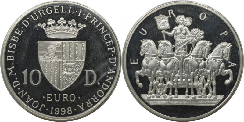 Europäische Münzen und Medaillen, Andorra. Europa. 10 Diners 1998. 31,47 g. 0.92...