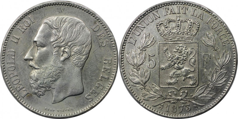 Europäische Münzen und Medaillen, Belgien / Belgium. Leopold II. (1835-1909). 5 ...