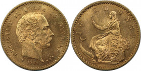 Europäische Münzen und Medaillen, Dänemark / Denmark. Christian IX. (1863-1906). 10 Kronor 1900. 4,48 g. 0.900 Gold. 0.13 OZ. KM 790.2. Stempelglanz...