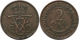Europäische Münzen und Medaillen, Dänemark / Denmark. Frederik VIII (1906-1912). 2 Ore 1907 VBP GJ. Bronze. KM 805. Vorzüglich