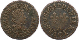 Europäische Münzen und Medaillen, Frankreich / France. Louis XIII. (1610-1643). Denier Tournois 1625 A. Kupfer. 1,53 g. 17,5 mm. Sehr schön