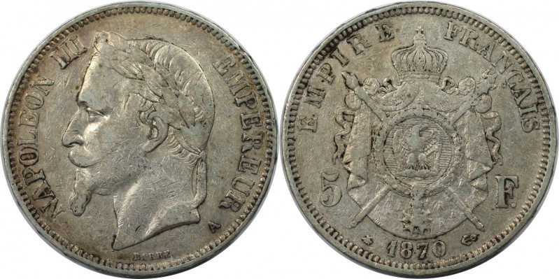 Europäische Münzen und Medaillen, Frankreich / France. Napoleon III. 5 Francs 18...