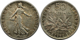 Europäische Münzen und Medaillen, Frankreich / France. Dritte Republik (1870-1940). 50 Centimes 1900. Silber. KM 854. Fast Vorzüglich