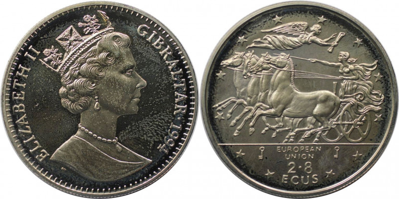 Europäische Münzen und Medaillen, Gibraltar. Mythologie - Geflügelter Sieg. 2.8 ...