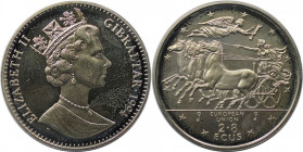 Europäische Münzen und Medaillen, Gibraltar. Mythologie - Geflügelter Sieg. 2.8 Ecus 1994. Kupfer-Nickel. KM 489. Polierte Platte