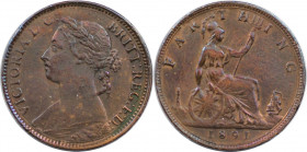 Europäische Münzen und Medaillen, Großbritannien / Vereinigtes Königreich / UK / United Kingdom. Victoria (1837-1901). Farthing 1891. Bronze. KM 753. ...