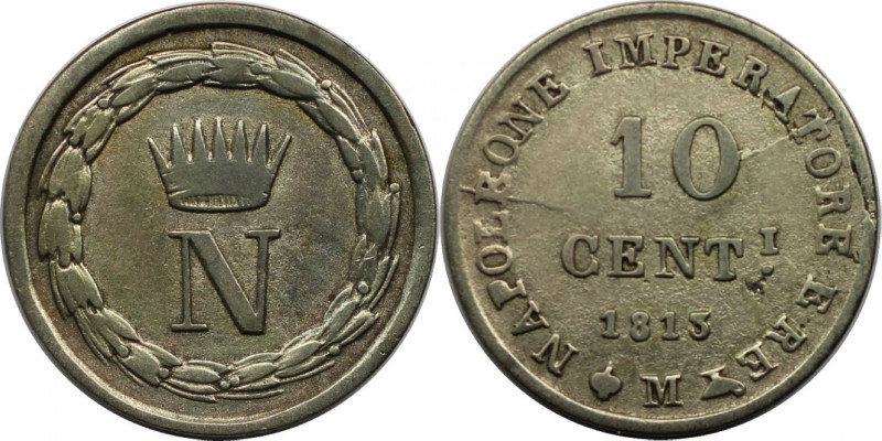 Europäische Münzen und Medaillen, Italien / Italy. Napoleon I. 10 Centesimi 1813...