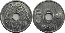 Europäische Münzen und Medaillen, Rumänien / Romania. Ferdinand I. 50 Bani 1921. Aluminium. KM 45. Vorzüglich