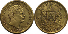 Europäische Münzen und Medaillen, Rumänien / Romania. Michael I. 2000 Lei 1946. Messing. KM 69. Sehr schön