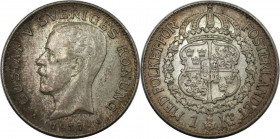 Europäische Münzen und Medaillen, Schweden / Sweden. Gustaf V. (1908-1950). 1 Krona 1937. 7,50 g. 0.800 Silber. 0.19 OZ. KM 786.2. Sehr schön-vorzügli...