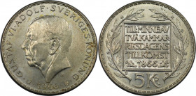 Europäische Münzen und Medaillen, Schweden / Sweden. Gustav VI. Adolf (1950-1973). 5 Kronen 1966. Auf den 100. Verfassungstag. 18,0 g. 0.400 Silber. 0...