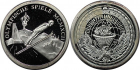 Europäische Münzen und Medaillen, Schweden / Sweden. "Olympische Spiele MCMXCII". Medaille 1992. Silber. Stempelglanz