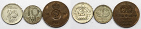 Europäische Münzen und Medaillen, Schweden / Sweden, Lots und Samllungen. 2 Öre 1952, 10 Öre 1947, 25 Öre 1959. Lot von 3 Münzen. Bild ansehen Lot...