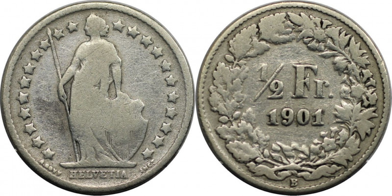 Europäische Münzen und Medaillen, Schweiz / Switzerland. Helvetia. 1/2 Franken 1...
