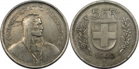 Europäische Münzen und Medaillen, Schweiz / Switzerland. 5 Franken 1965. Silber. KM 40a.1. Fast Vorzüglich