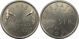 Europäische Münzen und Medaillen, Schweiz / Switzerland. Denkmalpflege. 5 Franken 1975. Kupfer-Nickel. KM 53. Stempelglanz