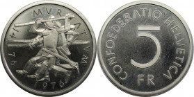 Europäische Münzen und Medaillen, Schweiz / Switzerland. 500 Jahre Schlacht bei Murten. 5 Franken 1976. Kupfer-Nickel. KM 54. Polierte Platte