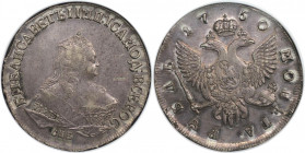 Russische Münzen und Medaillen, Elizabeth (1741-1762). 1 Rubel 1750 SPB, St. Petersburg. Silber. Bitkin 265. KM C-19b. NGC AU Details-Obverse Damage.