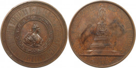 Russische Münzen und Medaillen, Alexander II. (1854-1881). Bronzenes Medaillon 1873, von P. Mescheryakov und A. Semenov. Auf die Errichtung des Denkma...