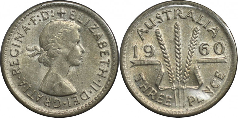 Weltmünzen und Medaillen, Australien / Australia. Elizabeth II. 3 Pence 1960. 1,...