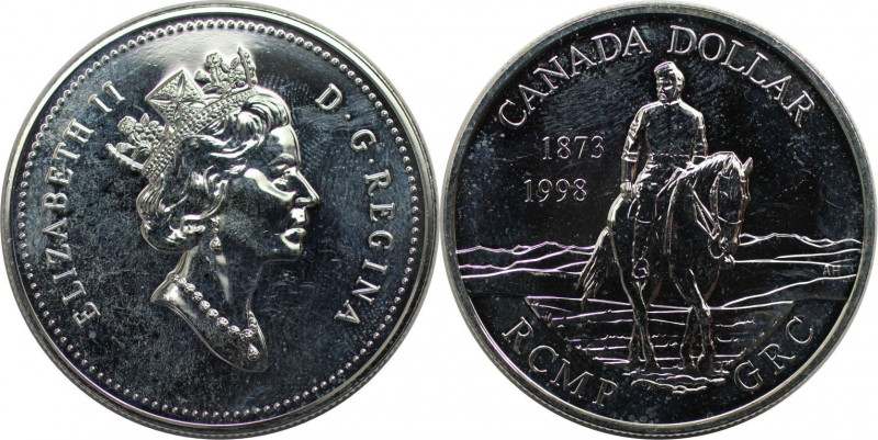 Weltmünzen und Medaillen, Kanada / Canada. 125 Jahre Mounted Police. 1 Dollar 19...