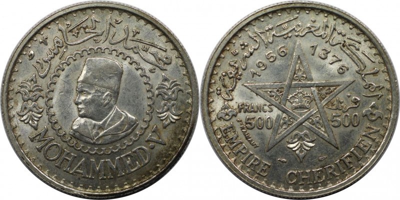 Weltmünzen und Medaillen, Marokko / Morocco. Mohammed V. 500 Francs 1956 (AH1376...