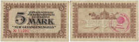 Banknoten, Deutschland / Germany. Notgeld. Kriegsgefangenenlager, Diedenhofen (Lothringen). 5 Mark ND. Rs.Stempel "Kassen-Verwaltung". II-
