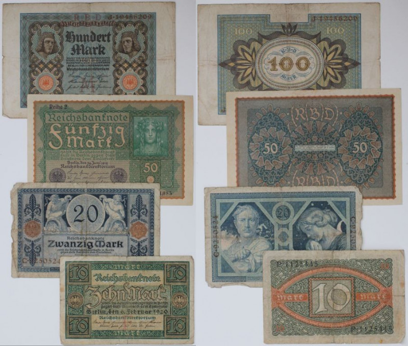 Banknoten, Deutschland / Germany. Notgeld, Berlin, Reichsbanknote. 10, 20, 50, 1...