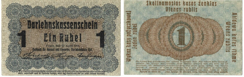 Banknoten, Deutschland / Germany. Deutsches Reich, Kaiserreich. Besatzungsausgab...