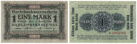 Banknoten, Deutschland / Germany. Deutsches Reich, Kaiserreich. Besatzungsausgabe Rußland. 1 Mark 1918. Darlehnskasse Ost. Kowno. Darlehnskassenschein...