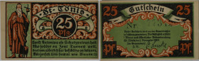 Banknoten, Deutschland / Germany. Notgeld St. Tönis. 25 Pfennig 1921. Mehl 1167,1a. I-II