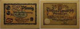 Banknoten, Deutschland / Germany. Notgeld Glashütte, Sachsen. 25 Pfennig 1921. G/M 430.1. I-II