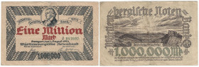 Banknoten, Deutschland / Germany. Württemberg - Stuttgart - Württembergische Notenbank. 1 Million Mark 1923 Länder-Banknote. WTB-18. III