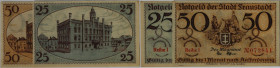 Banknoten, Deutschland / Germany, Lots und Sammlungen. Notgeld Fraustadt (Poland: Wschowa). 25, 50 Pfennig ND(1914). Grabowski: F018_10a,b. Lot von 2 ...