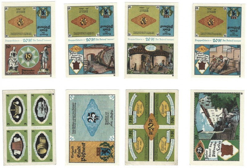 Banknoten, Deutschland / Germany, Lots und Sammlungen. Notgeld Pößneck. 3 x 20 P...