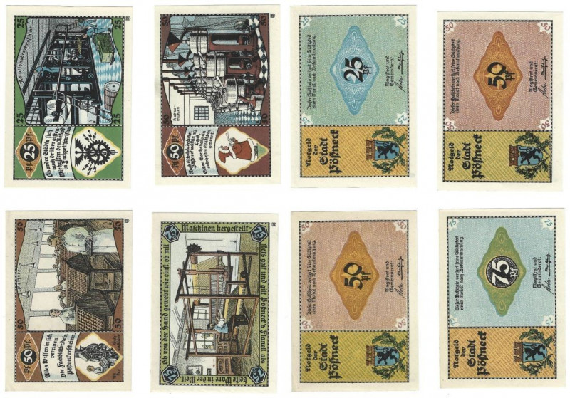 Banknoten, Deutschland / Germany, Lots und Sammlungen. Notgeld Pößneck. 25 Pfenn...