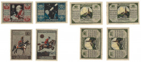 Banknoten, Deutschland / Germany, Lots und Sammlungen. Notgeld Rathenow. 80 Pfennig, 3 x 90 Pfennig ND(1920-1921). Lot von 4 Banknoten. Kassenfrisch