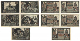 Banknoten, Deutschland / Germany, Lots und Sammlungen. Grandsee in der Mark. 25, 50, 75 Pfennig und 1,25, 1,75 Mark ND(1921). Lot von 5 Banknoten. Not...