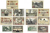 Banknoten, Deutschland / Germany, Lots und Sammlungen. Hofgeismar 25, 50, 75 Pfennig und 1 Mark, 1.50 Mark ND(1922). Holzminden 50 Pfennig 1922. Inste...