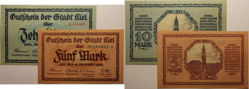 Banknoten, Deutschland / Germany, Lots und Sammlungen. Notgeld Kiel, Schleswig-H...