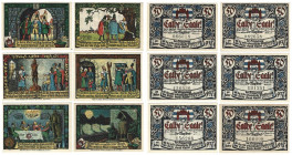 Banknoten, Deutschland / Germany, Lots und Sammlungen. Cable an der Saale. 6 x 50 Pfennig 1917 Notgeld. Lot von 6 Banknoten. Kassenfrisch