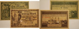 Banknoten, Deutschland / Germany, Lots und Sammlungen. Notgeld, Großnotgeld, Altenburg. 10 Mark, 20 Mark 1918. Entwertet, mit Stempel. 2 Stück. I-II