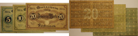 Banknoten, Deutschland / Germany, Lots und Sammlungen. Notgeld Pößneck. 5, 10, 20 Mark 1919. 3 Stück. G: 420.1b, 2c, 3d. Lot von 3 Banknoten. IV