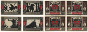 Banknoten, Deutschland / Germany, Lots und Sammlungen. Notgeld Deltmond. 4 x 50 Pfennig 1920. Lot von 4 Banknoten. Kassenfrisch