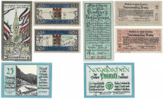 Banknoten, Deutschland / Germany, Lots und Sammlungen. Flensburg 2 x 25 Pfennig und 50 Pfennig 1920. Freienohl im Sauerland 25 Pfennig ND(1921). Lot v...