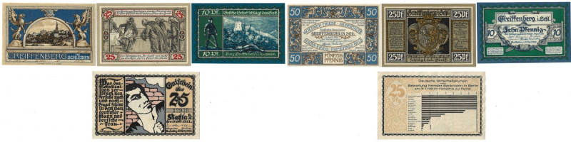 Banknoten, Deutschland / Germany, Lots und Sammlungen. Greiffenberg 10, 25, 50 P...