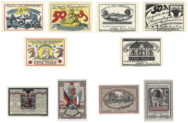 Banknoten, Deutschland / Germany, Lots und Sammlungen. Stavenhagen. 25, 50 Pfenn...