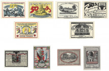 Banknoten, Deutschland / Germany, Lots und Sammlungen. Stavenhagen. 25, 50 Pfennig und 1 Mark um 1920. Stedesand 25, 40 Pfennig 1920. Lot von 5 Bankno...