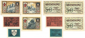 Banknoten, Deutschland / Germany, Lots und Sammlungen. Westerburg 10, 25 Pfennig und 3 x 50 Pfennig 1920. Lot von 5 Banknoten. Notgeld. Kassenfrisch