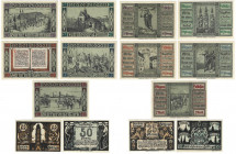 Banknoten, Deutschland / Germany, Lots und Sammlungen. Glogau 10, 25, 50, 75 Pfennig und 1 Mark 1920. Handelskammer Göttingen 25 und 50 Pfennig 1920. ...